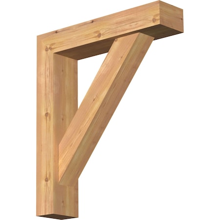 Traditional Block Smooth Bracket w/ Offset Brace, Western Red Cedar, 5 1/2"W x 24"D x 28"H